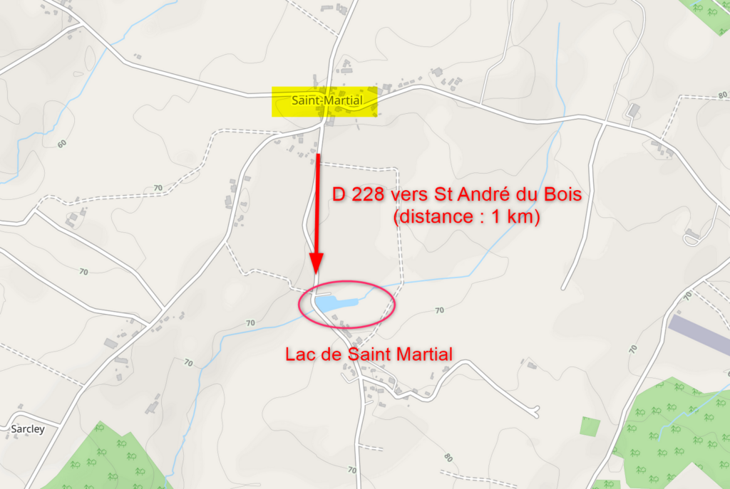 Accès lac St Martial